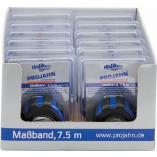 Projahn Display 12x Ma&szlig;band mit Magnet und 2-Komponenten-Geh&auml;use 7,5 Meter
