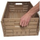Klappbox ActiveLock faltbarer stabiler Einkaufskorb Verkaufskiste - Holzdekor