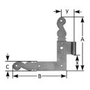 Fenster-Winkelband altdeutsche Form 125 x 125 mm...