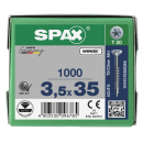 SPAX Universalschraube WIROX Teilgewinde Senkkopf T-STAR plus 4CUT-Spitze 3,5 x 35mm - 1000 St&uuml;ck