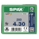 SPAX Universalschraube WIROX Teilgewinde Senkkopf T-STAR plus 4CUT-Spitze 4 x 30mm - 200 St&uuml;ck