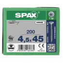 SPAX Universalschraube WIROX Teilgewinde Senkkopf T-STAR plus 4CUT-Spitze 4,5 x 45mm - 200 St&uuml;ck