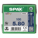 SPAX Universalschraube WIROX Teilgewinde Senkkopf T-STAR plus 4CUT-Spitze 5 x 80mm - 100 St&uuml;ck