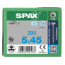 SPAX Universalschraube Edelstahl A2 Teilgewinde Senkkopf T-STAR plus 4CUT-Spitze 5 x 45mm - 200 St&uuml;ck