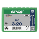 SPAX Universalschraube WIROX Vollgewinde Senkkopf Kreuzschlitz CUT4-Spitze 3 x 20mm - 200 St&uuml;ck