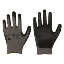 SOLIDSTAR&reg; Nylon-Feinstrick-Handschuhe mit Nitril-Schaum-Beschichtung grau/schwarz Gr&ouml;&szlig;e 7