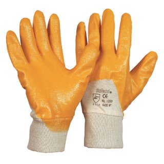 SOLECO&reg; Nitril-Handschuhe mit Strickbund - PSA CAT II - wei&szlig;/gelb - Gr&ouml;&szlig;e 8